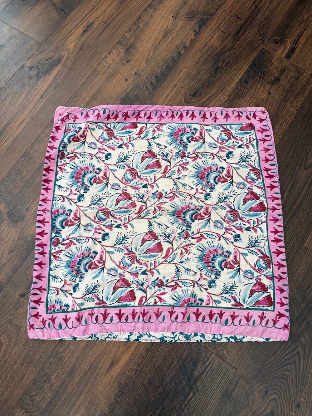 Anthropologie Meze Euro Sham Block Print Floral